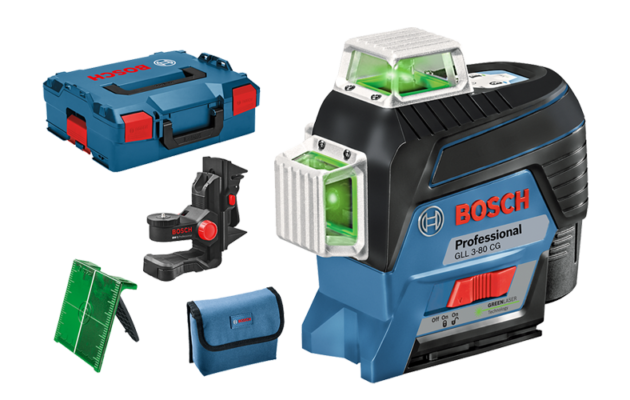 פלס לייזר צלב ירוק GLL 3-80 GC