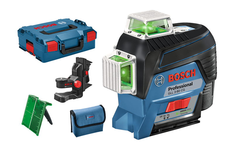 פלס לייזר צלב ירוק GLL 3-80 GC