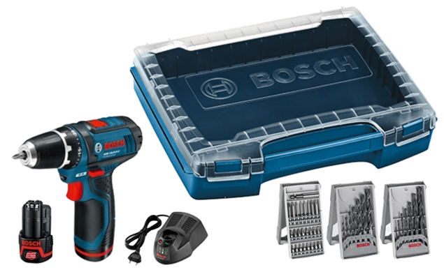 מברגה/ מקדחה ליתיום בוש BOSCH GSR 10.8V-LI  + אביזרים