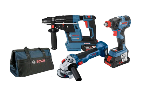 סט 3 כלים GWS 18V-10,GDX 18V-200C,GBH 18V-26F + תיק