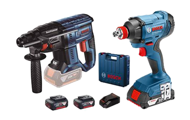 מפתח רטיטה בוש GDX 180-LI + פטישון בוש GBH 180-LI